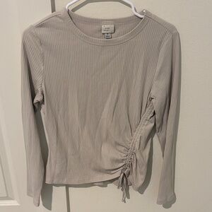 a new day Taupe Ribbed Long Sleeve Top
